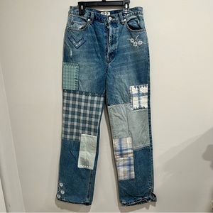 Free People Patchwork Jeans